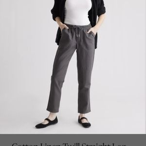 Cotton Linen Straight Leg Pant